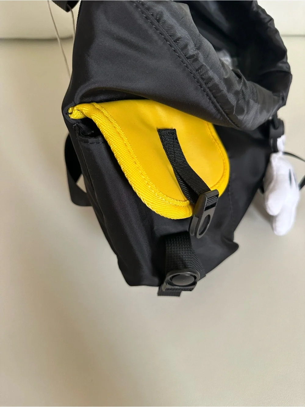 Disney Black and White Kids Backpack Strap with Red Tag Accent